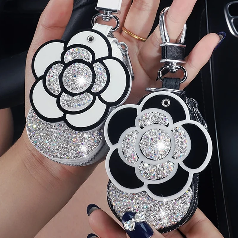 Чехол для автомобильного ключа с камелией чехол зеркалом косметики защитное