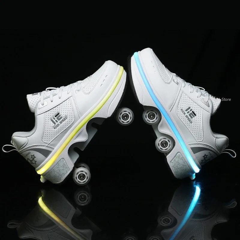 

Heelys Kids Heelys для детской модели, регулируемые роликовые коньки Deform, двойные роликовые коньки
