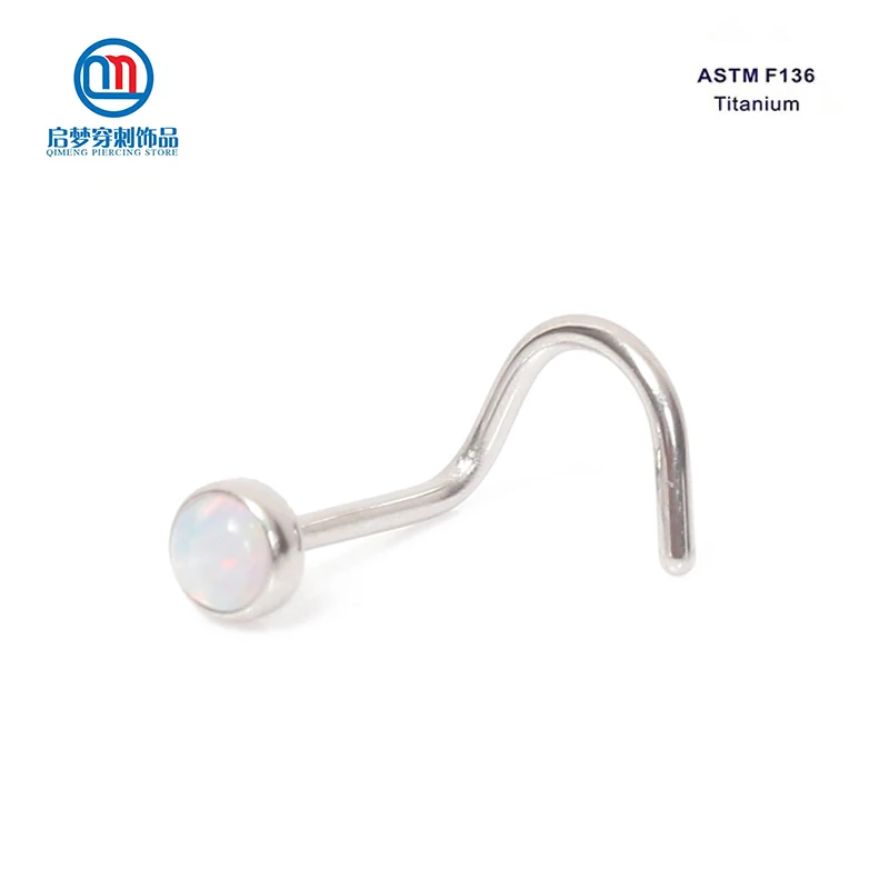 

ASTM F136 титановый имплантат класса опал нос винт шпильки кольцо пирсинг ювелирные изделия
