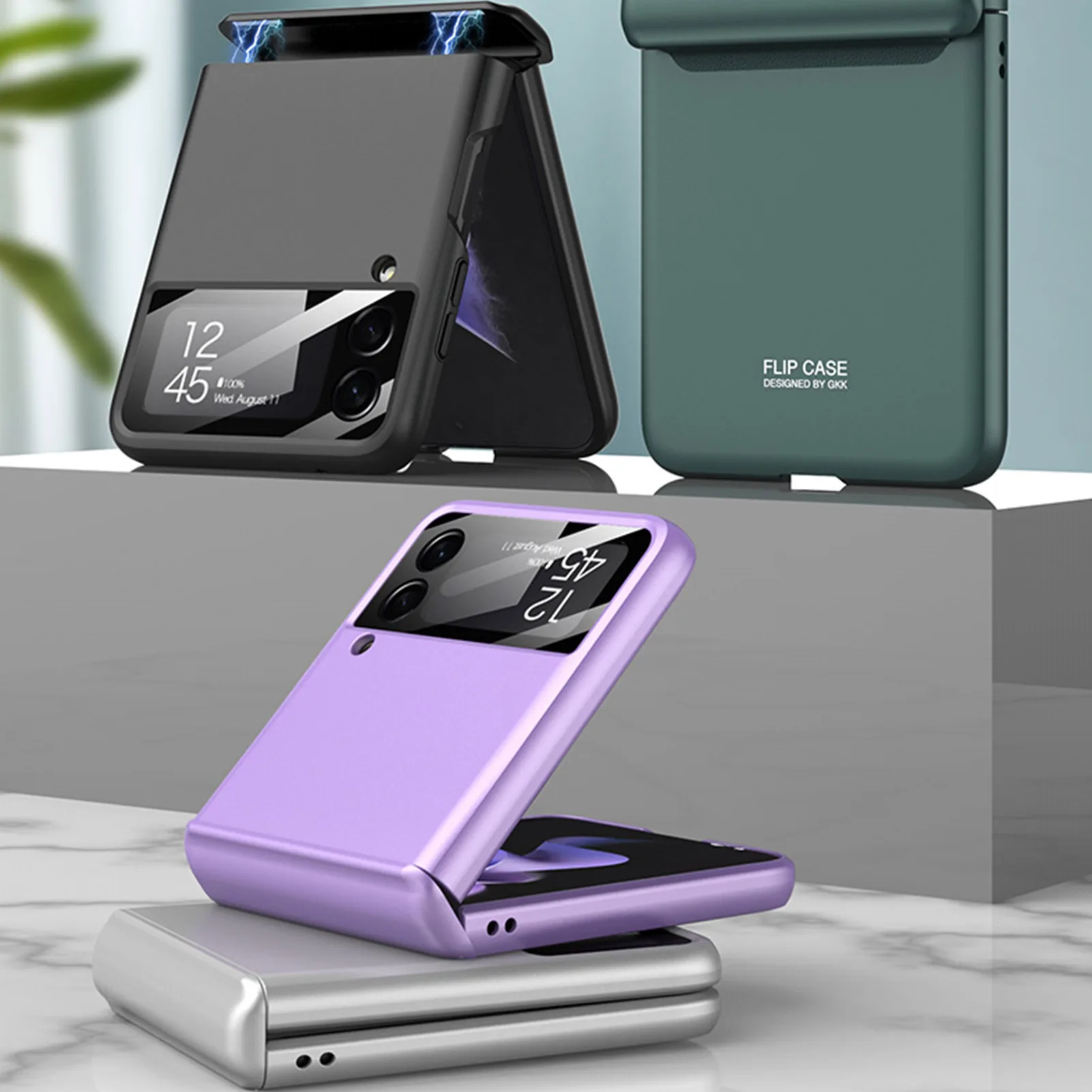 

Чехол-книжка для Samsung Galaxy Z, чехол с защитой от ударов, прочный, магнитный, Жесткий Чехол для телефона Samsung Z Flip 3