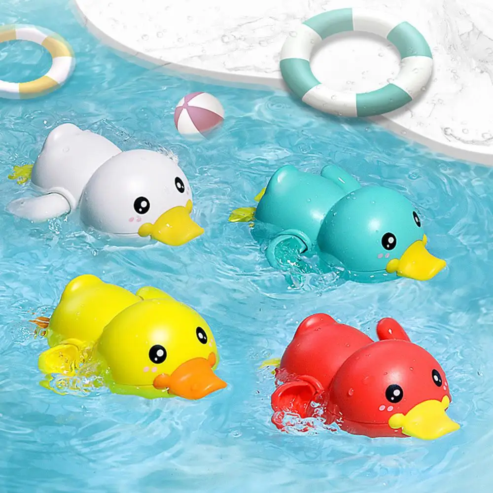 

Bathroom Bath Shower Baby Clockwork Swimming Children Play Water Cute Little Yellow Duck Bathing Bathtub Bath Toys for Kids
