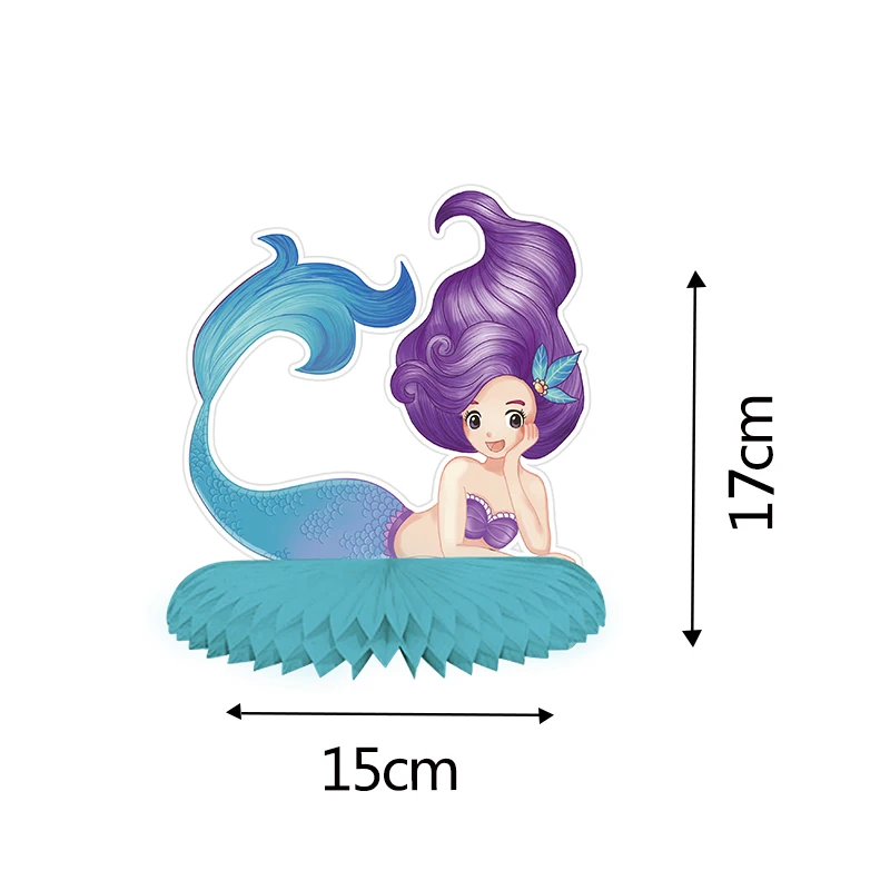 9 шт. в наборе бумажный веер стиле русалки с сотовыми шариками украшение для стола