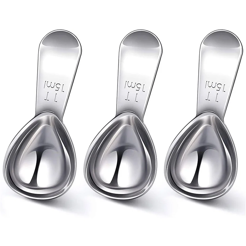 

JEYL 3 Pieces Coffee Scoop Stainless Steel Coffee Scoops Short Handle 1 Tablespoon Measuring Spoons For Coffee Tea Sugar