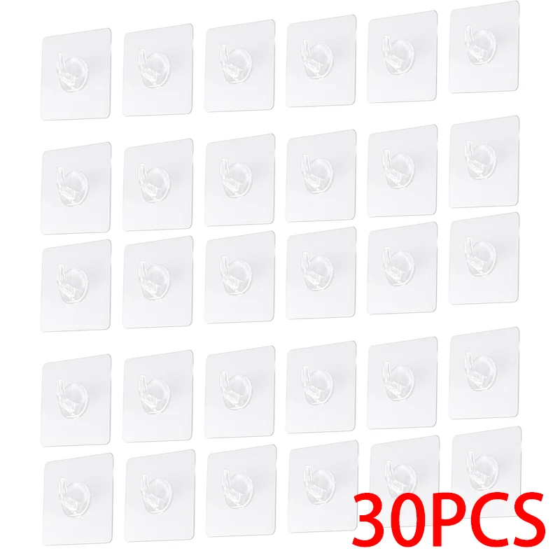 

Прочный клейкий крючок, прозрачная прочная ручка, бесследный, легкая установка, настенный крючок, водонепроницаемый для хранения в кухне, в ванной комнате