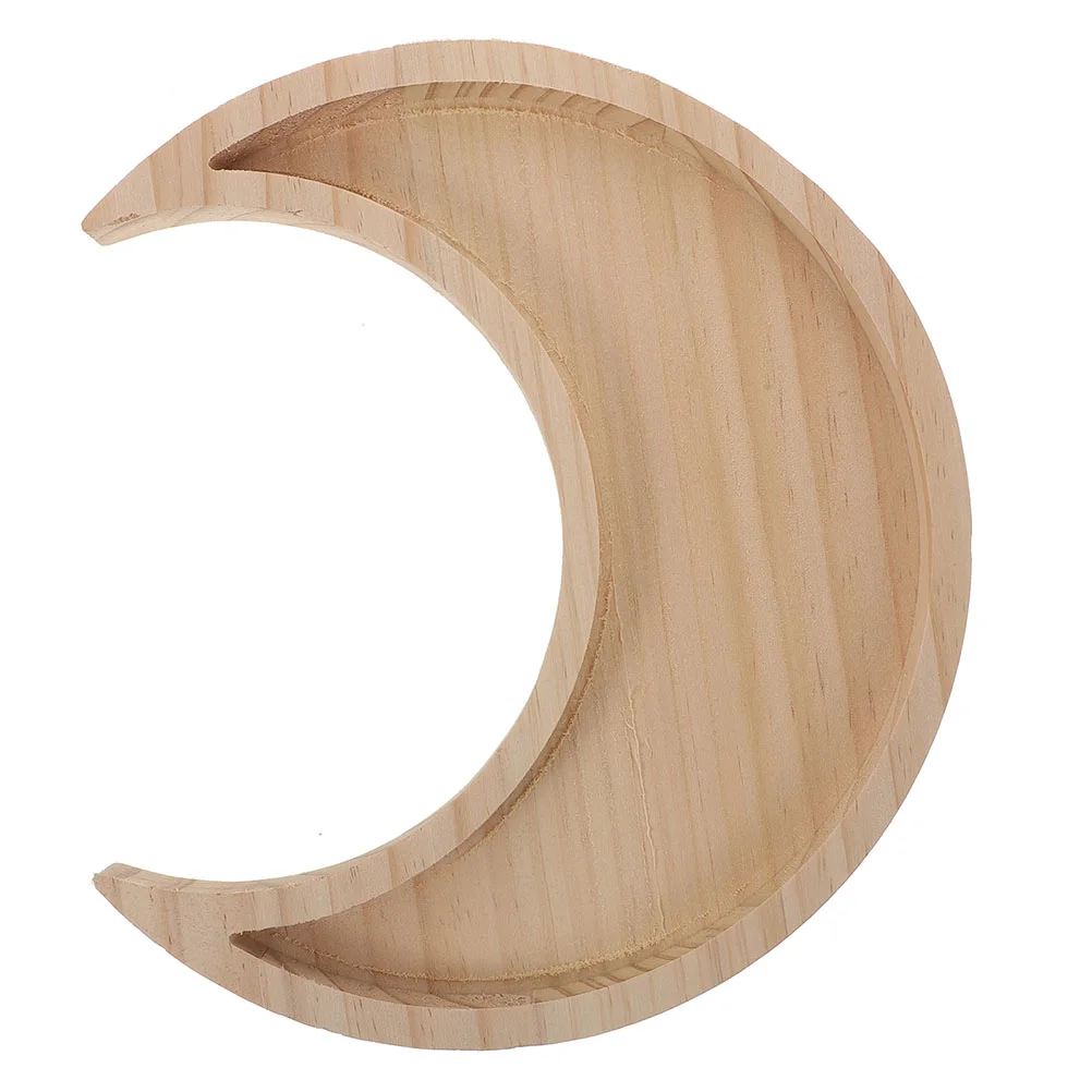 

Tray Wooden Serving Moon Display Wood Platter Candy Appetizer Snack Small Dessert Plate Peel Pizza Fruit Trays Woode