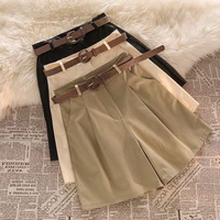 cgc 2022 new summer women high waist suit shorts harajuku a line wide leg casual shorts simple solid loose ladies bottom