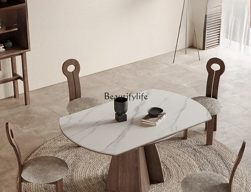 Wabi Sansan Выдвижной обеденный стол из цельного дерева Складной растягивающийся