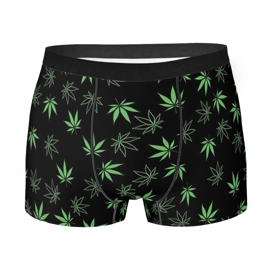 

Leaves Weed Pattern Mens Underwear Underpants Breathbale Panties Man Underwear Shorts Boxer Briefs Polyester Print Mens