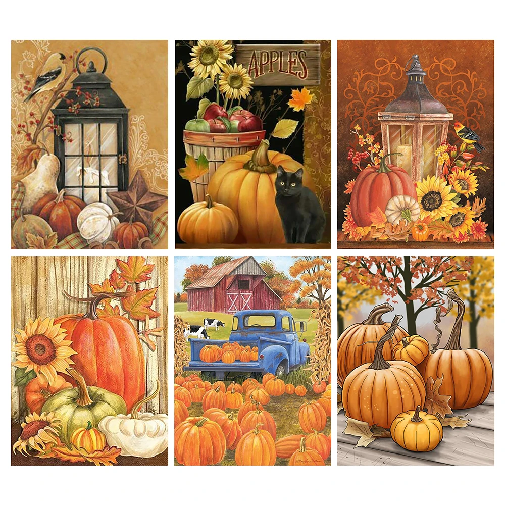 

YOUQU Landscape 5d Diamond Painting Pumpkin Mosaic Embroidery Full Square/round Diamond Landscape Home DIY Decorative Art Gift