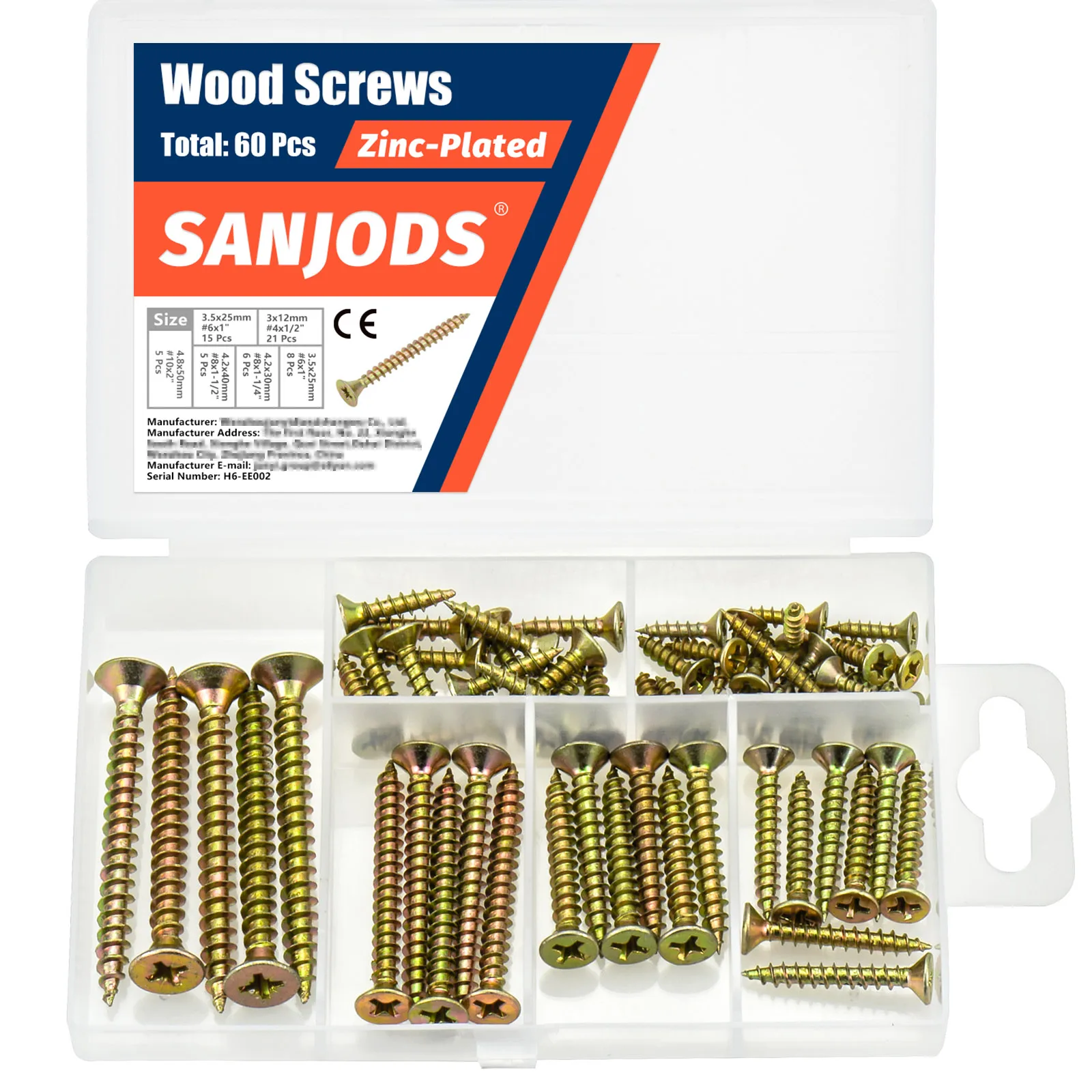 

Набор саморезов SANJODS для дерева 60 шт.