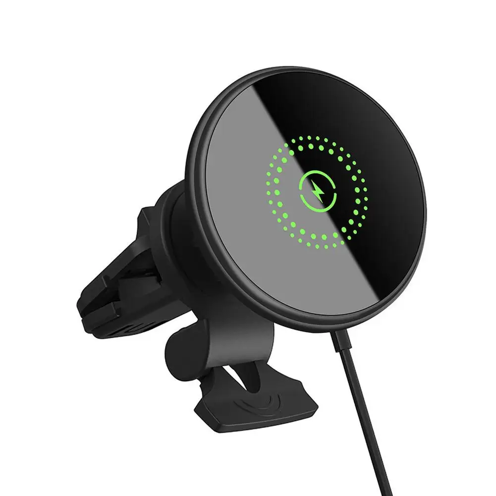 

Крепление для зарядки телефона MagSafe Airvent Clip для автомобиля Быстрое беспроводное зарядное устройство 20 Вт для всех телефонов Автомобильный держатель телефона Магнитное зарядное устройство