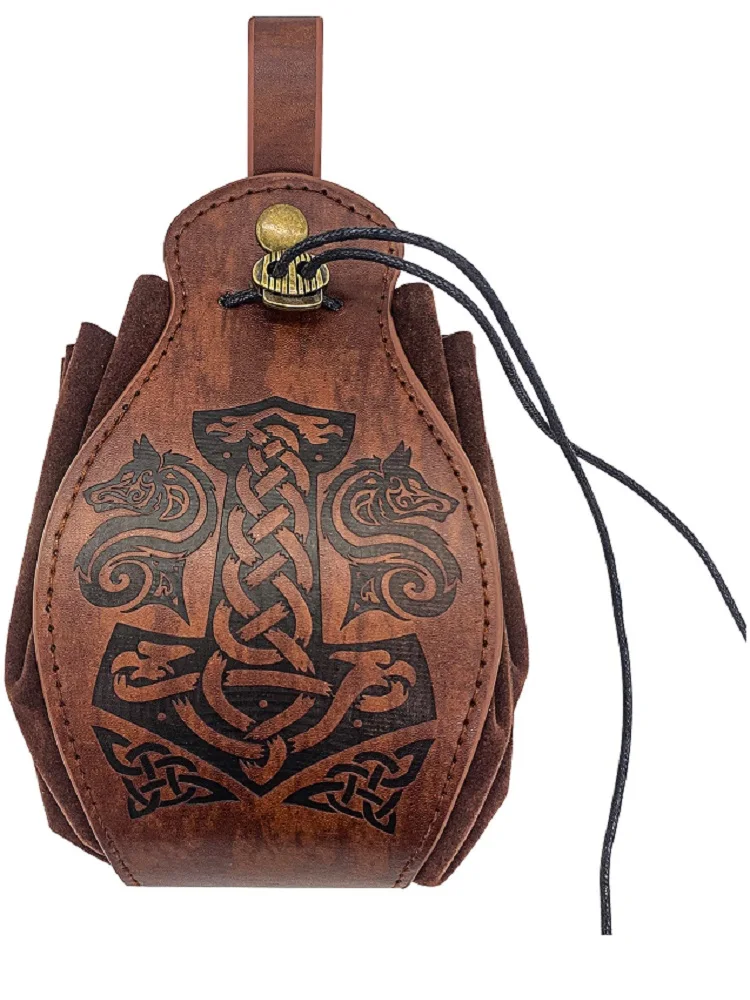Кожаная поясная сумка в средневековом стиле эпохи Возрождения кельтский мешочек