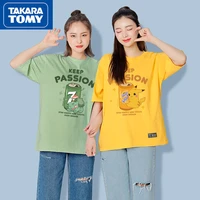 takara tomy pikachu summer men and women cute cartoon printed cotton loose couple short sleeved t shirt breathable top