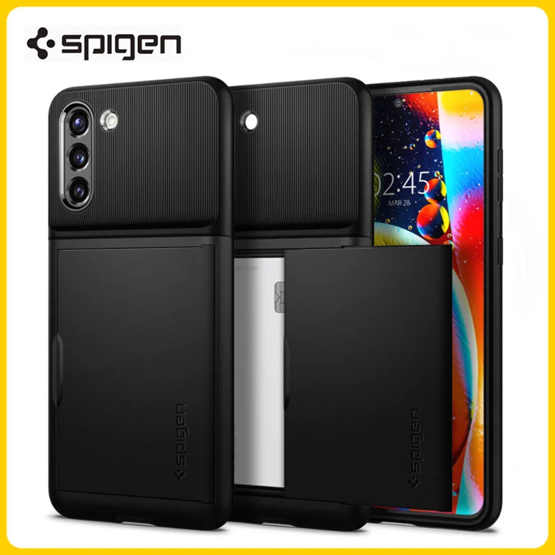

Original Spigen Slim Armor CS Storage Compartment Case For Samsung Galaxy S21 Plus (6.7") Card Holder Cover