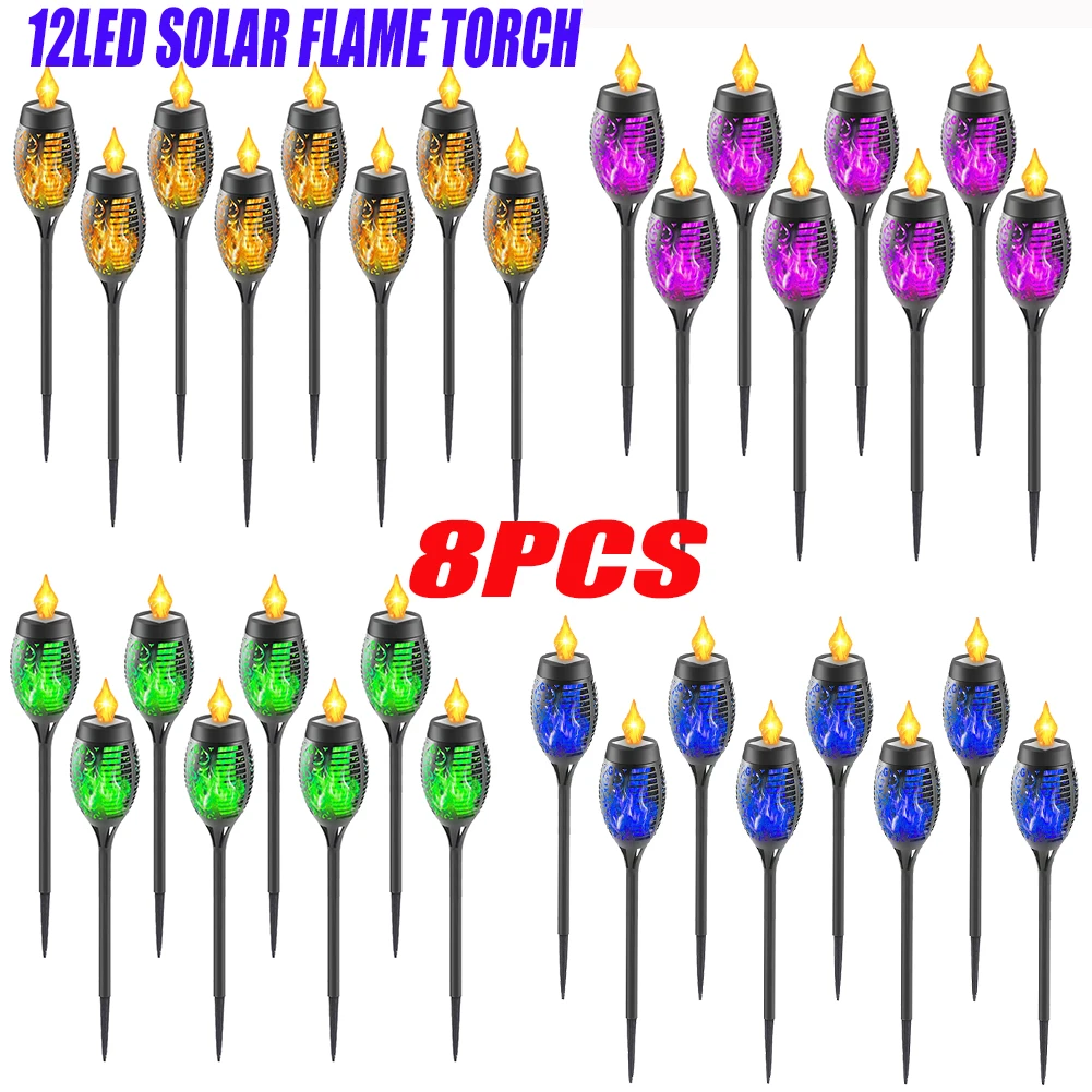 

8PC/Set Solar Flame Torch Light Flickering Waterproof Garden Decor Landscape Lawn Lamp Solar Led Light Outdoor Dropshopping