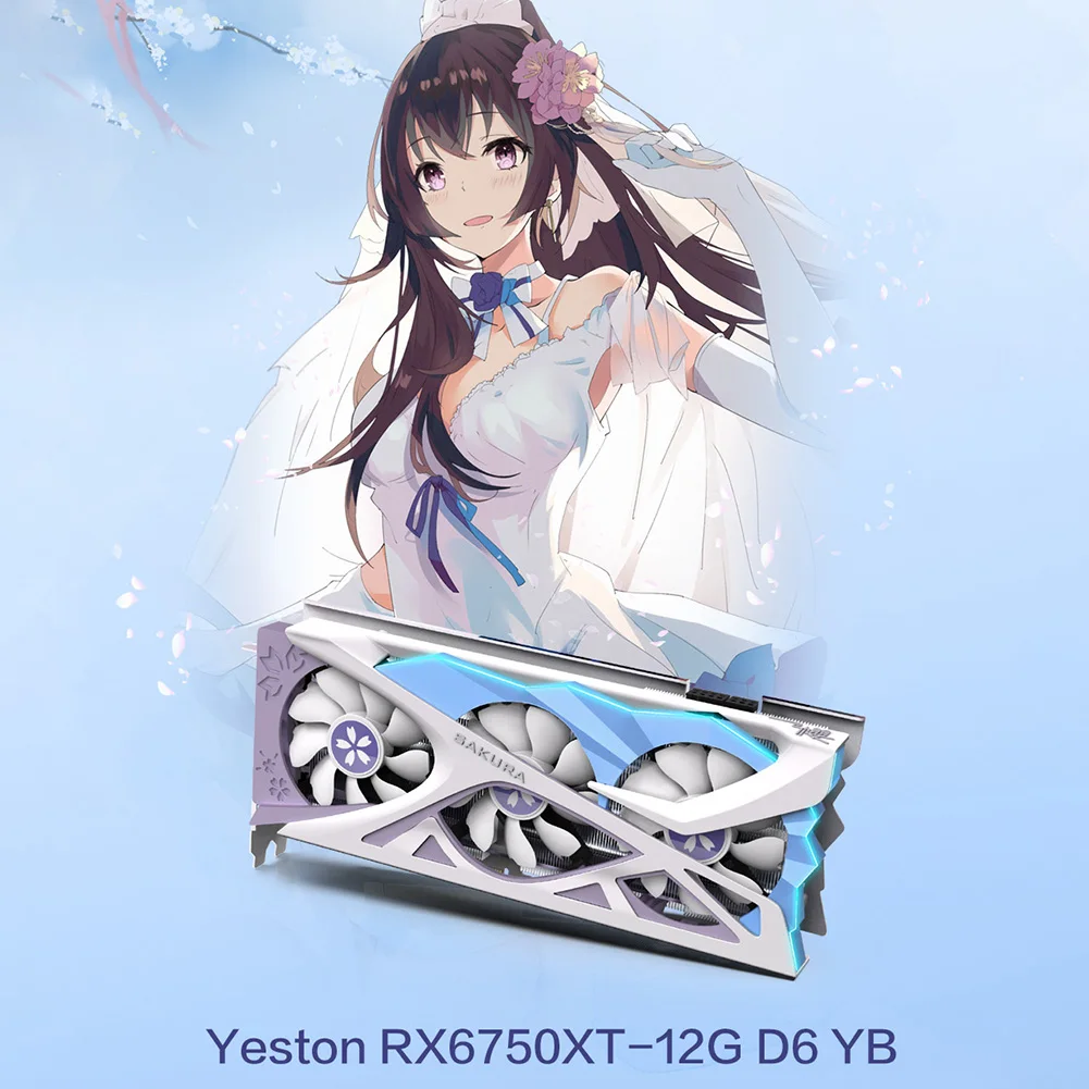 

Yeston RX6750XT-12G D6 YB Gaming Graphics Card with 12G/192bit/GDDR6 Dual Light Effect Mode 3*DP+HD Output Ports Video Card