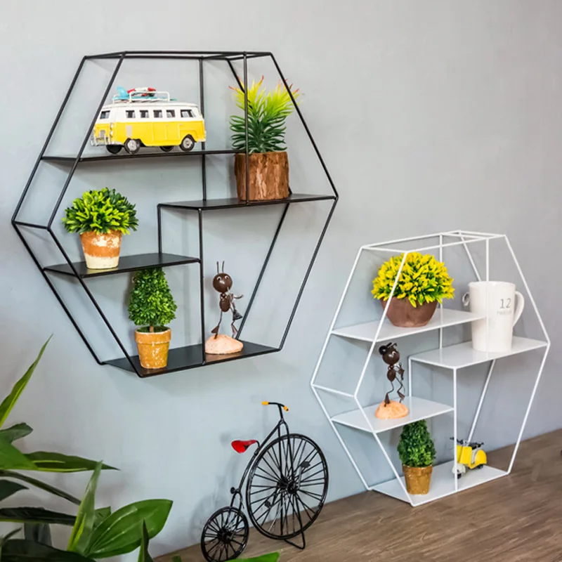 Креативная железная полка для украшения стен Настенное подвесное железное