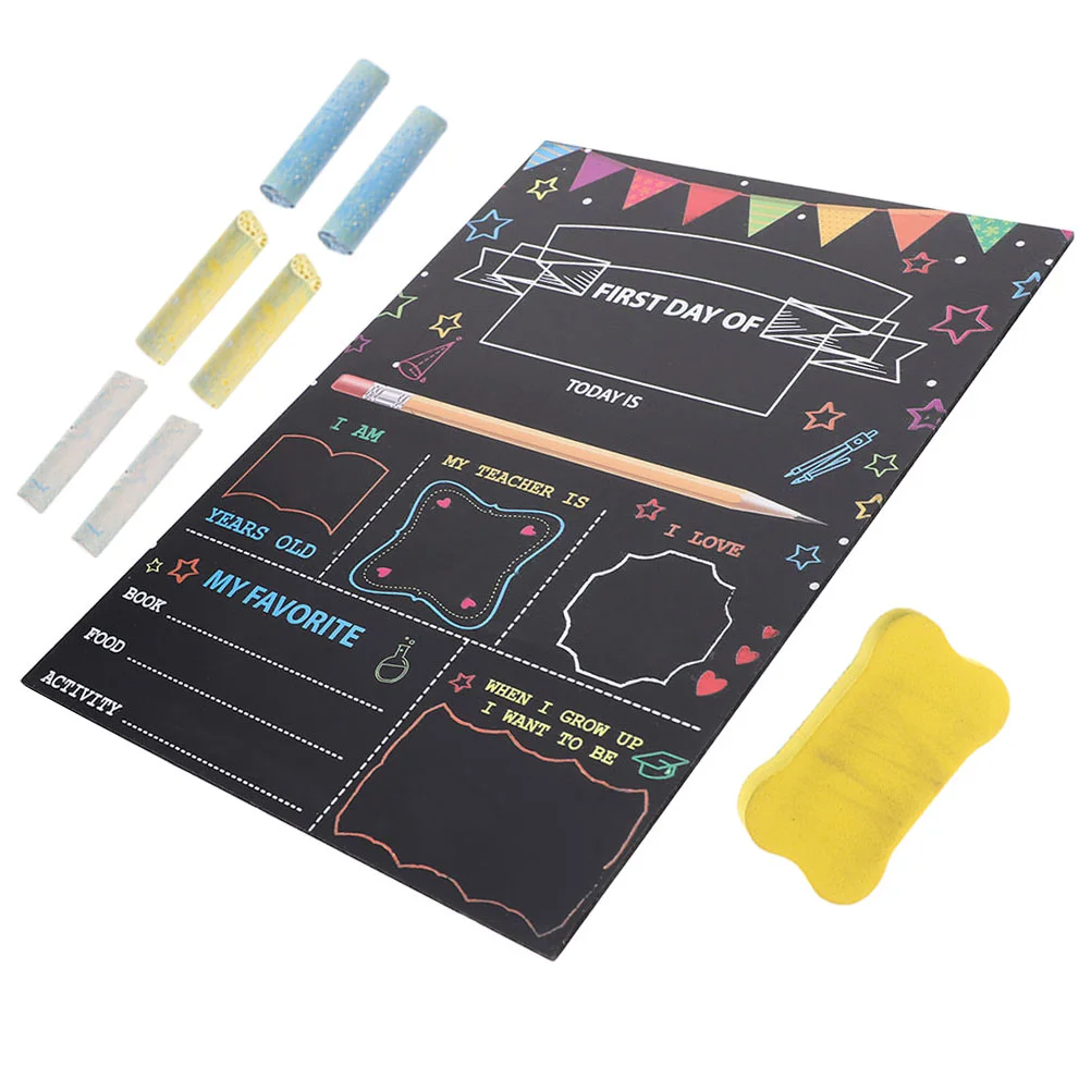 

Wooden Chalk Board Kindergarten Wall Posters First Day School Chalkboard Sign Preschool Decorations