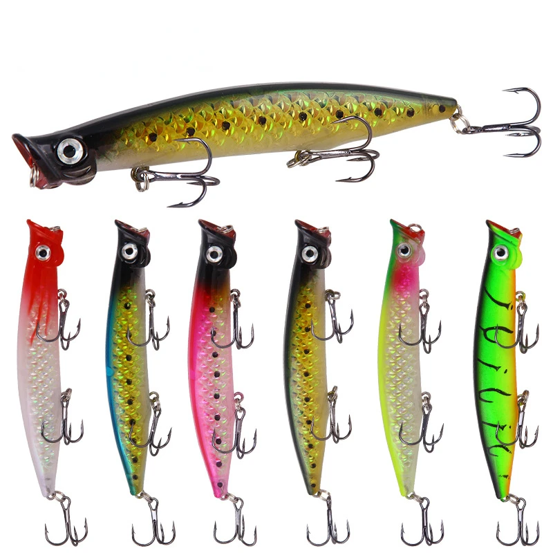 

ABS Artificial Fishing Bait 3 Hooks Spinner Lure Sea Fishing Lures Popper Swimbait Wobbler Spinnerbait Accessories For Kit