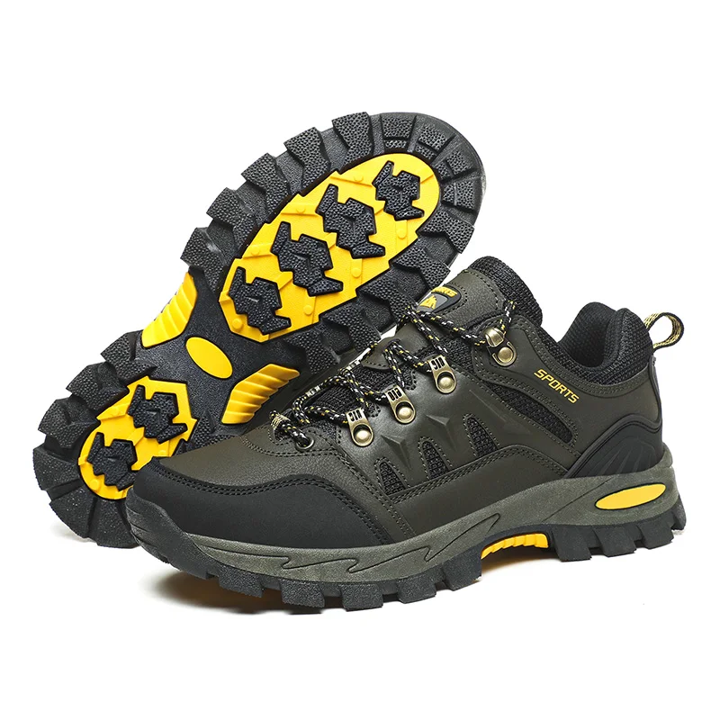 JIEMIAO Men's Hiking Shoes Durable Anti-slip Outdoor Shoes Wear-resistant Men Trekking Walking Hunting Tactical Sneakers