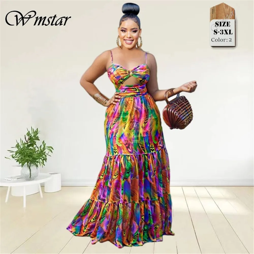 

Wmstar Dresses Women's Clothing Sexy Straps Hollow Out High Waist Flared Big Hem Hot Sale Dress Wholesale Bulk Lot Dropshipping