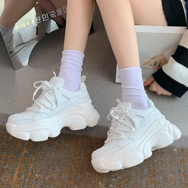 

Женские кроссовки на массивной платформе, дышащие кроссовки на вулканизированной подошве, спортивная обувь для тренировок, Новинка осени ...