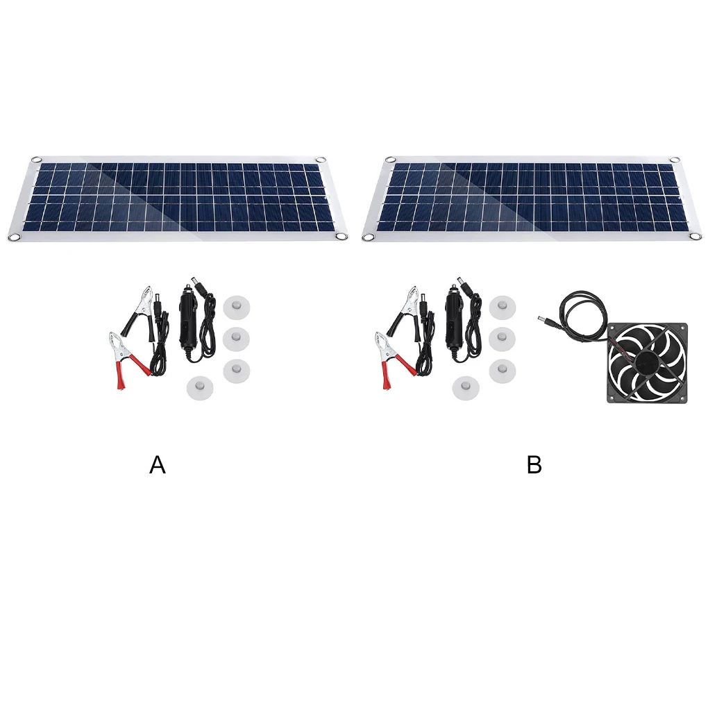 

Solar Panel Kit Plate Waterproof Solar Cell Solar Generator Outdoor for Caravan Boat Camp Hiking Travel Mobile Phone