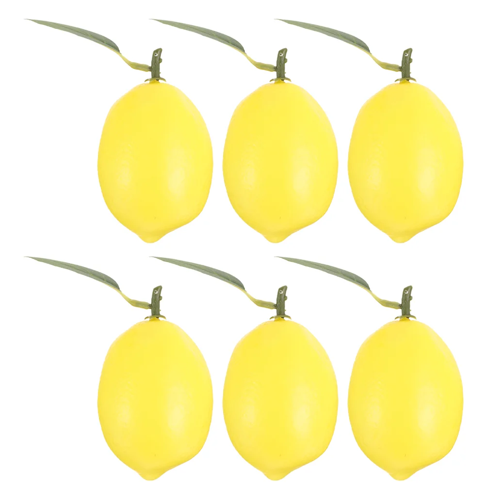 

6 Pcs Fake Fruit Artificial Model Faux Lemon Fruits Simulation Simulated Photo Prop