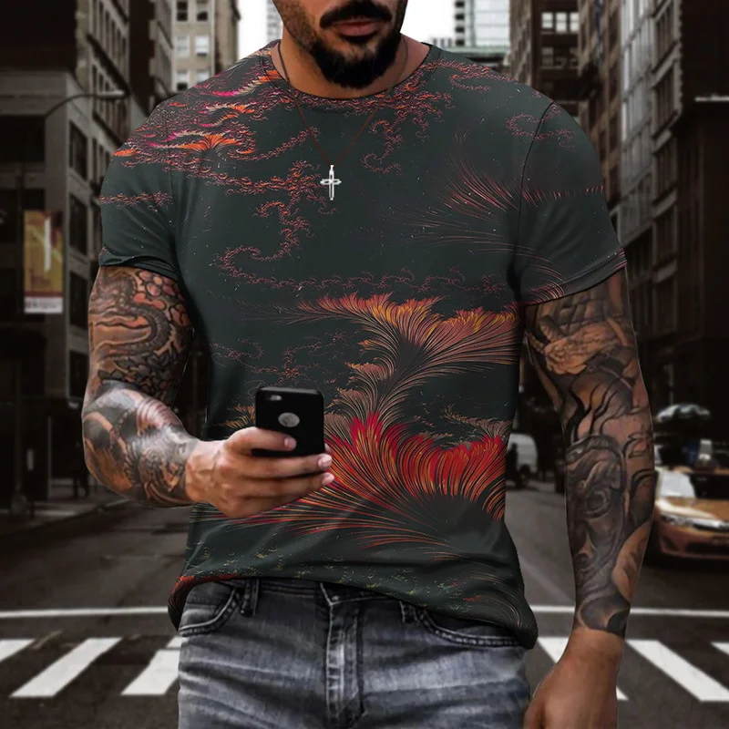 

Summer Plant Graphic 3D Printing T-shirt For Men Fashion Casual Loose T Shirt Oversize Round Neck Tshirt High Quality Street Top