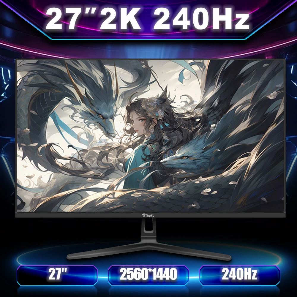 ЖК-монитор Tiansu Gaming Monitor 240hz 27 inch 2k 165hz 2560*1440p ...
