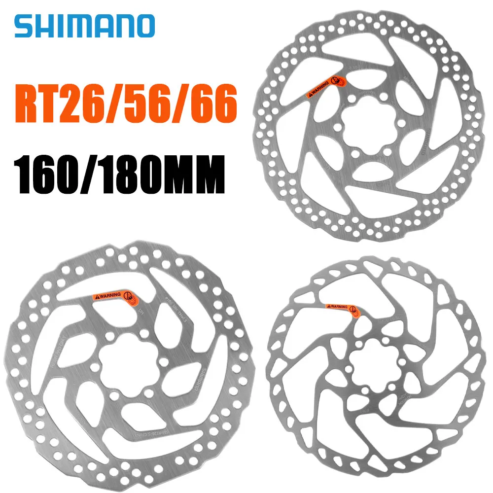 Фото Гидравлические дисковые тормозные роторы Shimano MTB RT26, RT56, RT66 для горных велосипедов, 160 мм, 180 мм №1