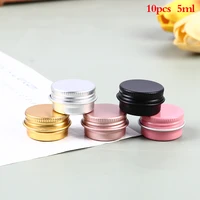 10pcs 5ml empty aluminum jar refillable cosmetic bottle ointment cream sample packaging container screw cap
