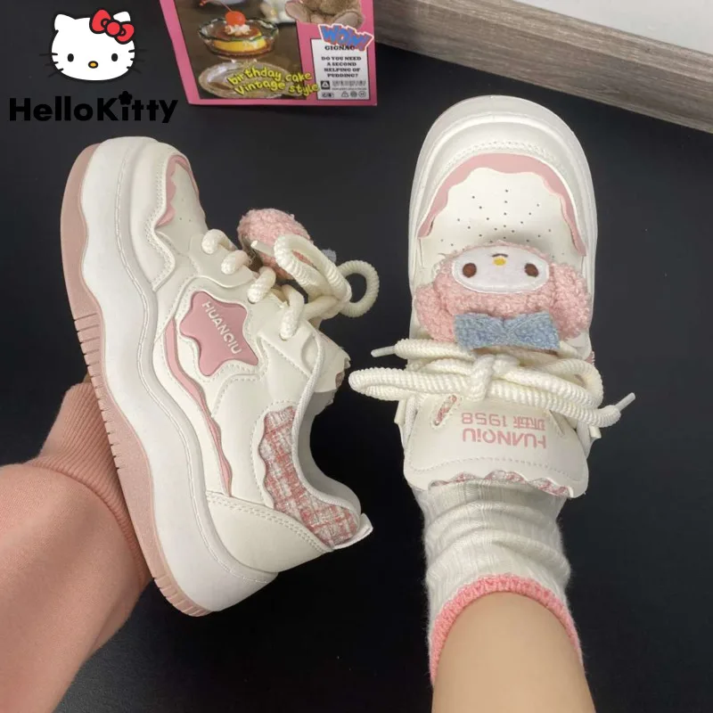 Sanrio Melody Kawaii хлеб женские новые модные дышащие кроссовки симпатичная плоская