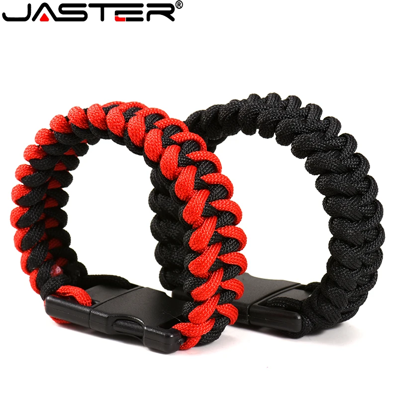 

JASTER Nylon Braided Bracelets USB flash drive Outside Pen drive Black Memory stick 16GB 32GB 64GB 128GB U disk External Storage