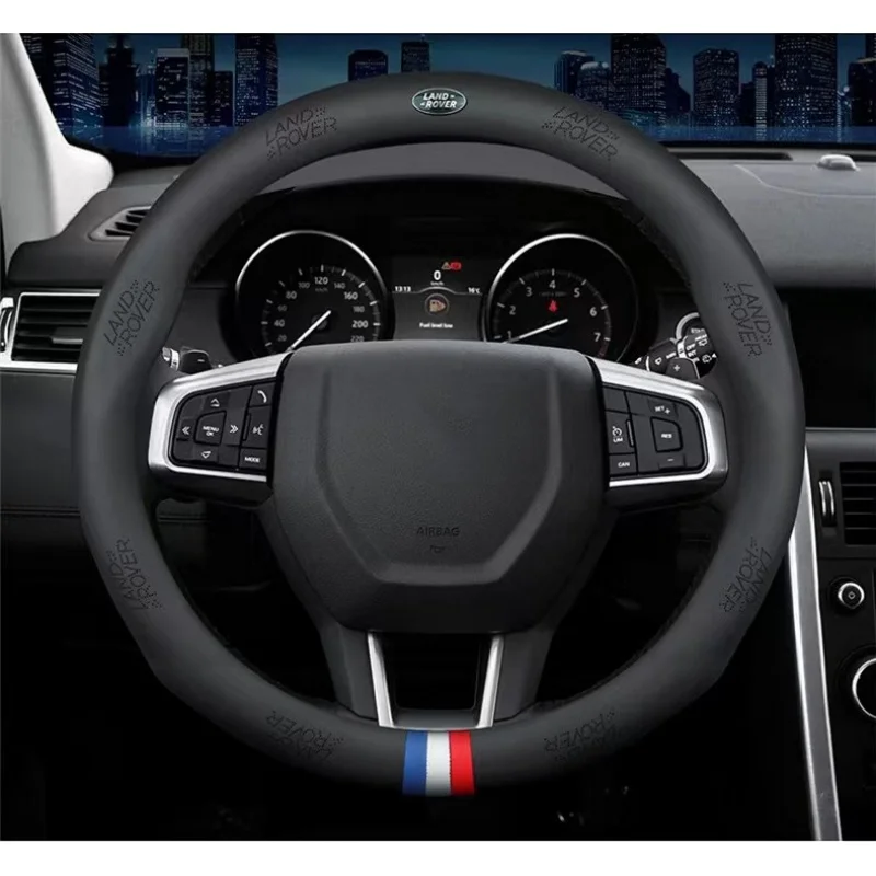 

For Land Rover Range Rover Discovery 3 Evoque Velar Denfender Freelander Car PU leather steering wheel Cover Interior Decoration