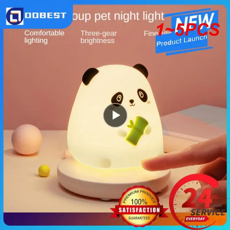 

1~5PCS Bedroom night light for children cute animal pig rabbit led Silicone lamp Touch Sensor Dimmable kid Holiday Gift