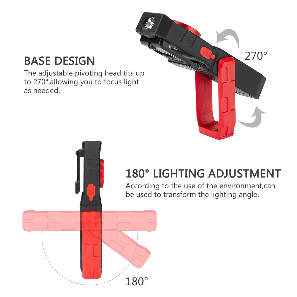 

Working Light Torch LED Flashlight Outdoor Hook Rechargeable Lantern