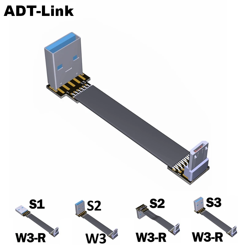 

FPV Micro USB 2.0 Type-A 90 degree Adapter 5cm-100cm FPC Ribbon Flat Micro-USB 5pin Cable for Multicopter Aerial Photography
