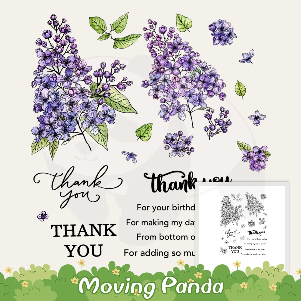 

Beautiful Blooming Lilac Flowers Cutting Dies Clear Stamp DIY Scrapbooking Metal Dies Cut Silicone Stamps For Cards Album Diary