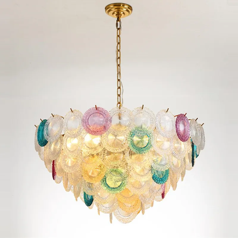

led e14 Postmodern Iron Glass Colorized Chandelier Lighting Suspension Luminaire Lampen Lustre For Foyer
