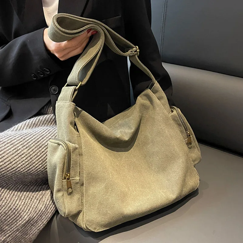 Large Shoulder Side Bags for Women 2022 Trend Canvas bag High Capacity Female Shopper Shopping Bag Lady Cloth Handbags schoolbag