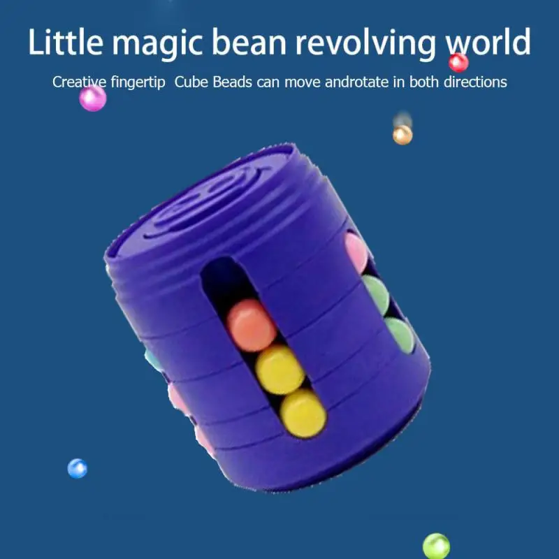 

1PC Anti-Stress Rotating Magical Bean Cube Fingertip Adults Kids Stress Relief Toy Funny Educational Breakthrough Creative Game