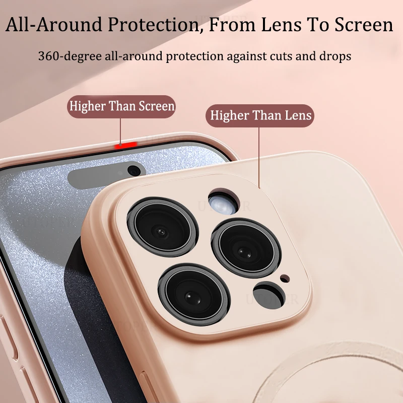 Роскошный жидкий силиконовый однотонный чехол для телефона IPhone 16 15 14 13 12 11 Pro Max Plus