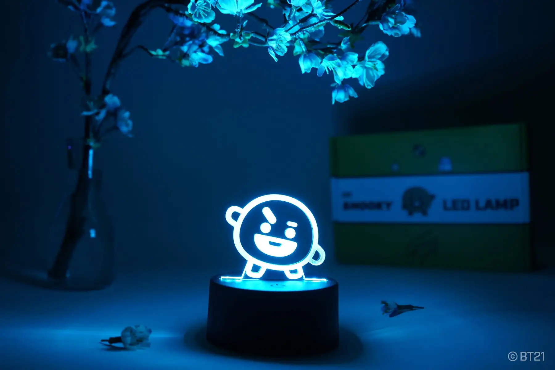 

BT21 аниме имидж мини-шуточник, светодиодный ночник для спальни, декоративный светильник, подарок на день рождения, акриловая 3D настольная ла...
