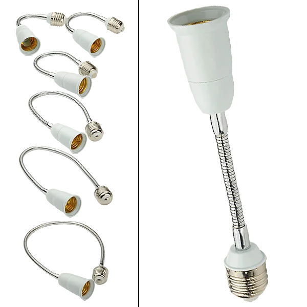 

E27 to E27 Flexible Extension Converter LED Light Lamp Holder Socket Extend Adapter Socket Lamp Base Holder US Plug Clip Lamp