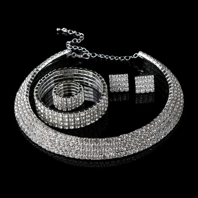 Корейский стиль новое свадебное ожерелье с бриллиантами для невесты серьги