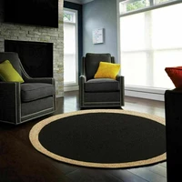 rug 100 natural jute handmade round reversible braided rug modern area carpet