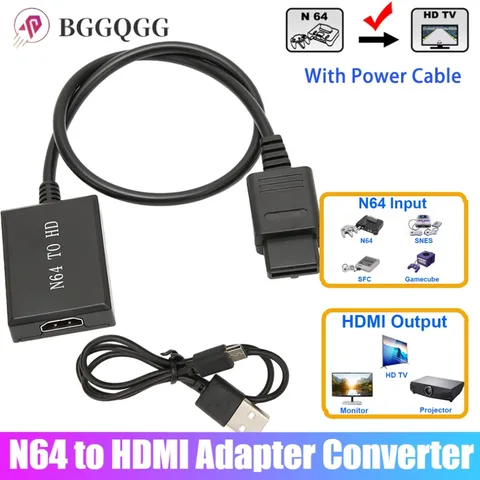 Конвертер HD N64 в HDMI, игровой адаптер, видеоконвертер 1080P для N64/SNES/SFC/NGC, ретро игровая консоль Plug and Play
