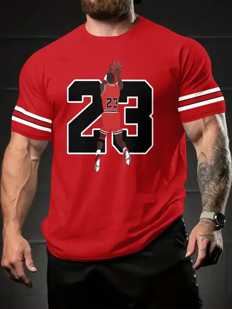 Футболка мужская с 3D принтом тенниска на тему баскетбола коротким рукавом