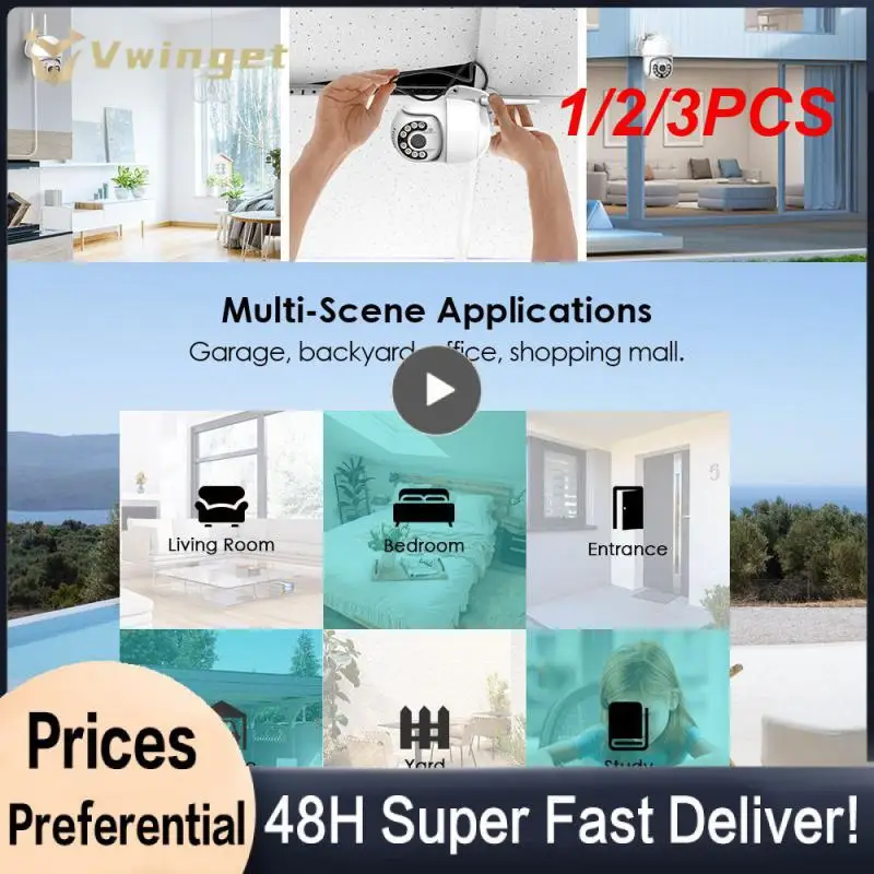 

1/2/3PCS WIFI IP Camera Outdoor Security Color Night 2MP Wireless Video Surveillance Cameras Smart Human Detection